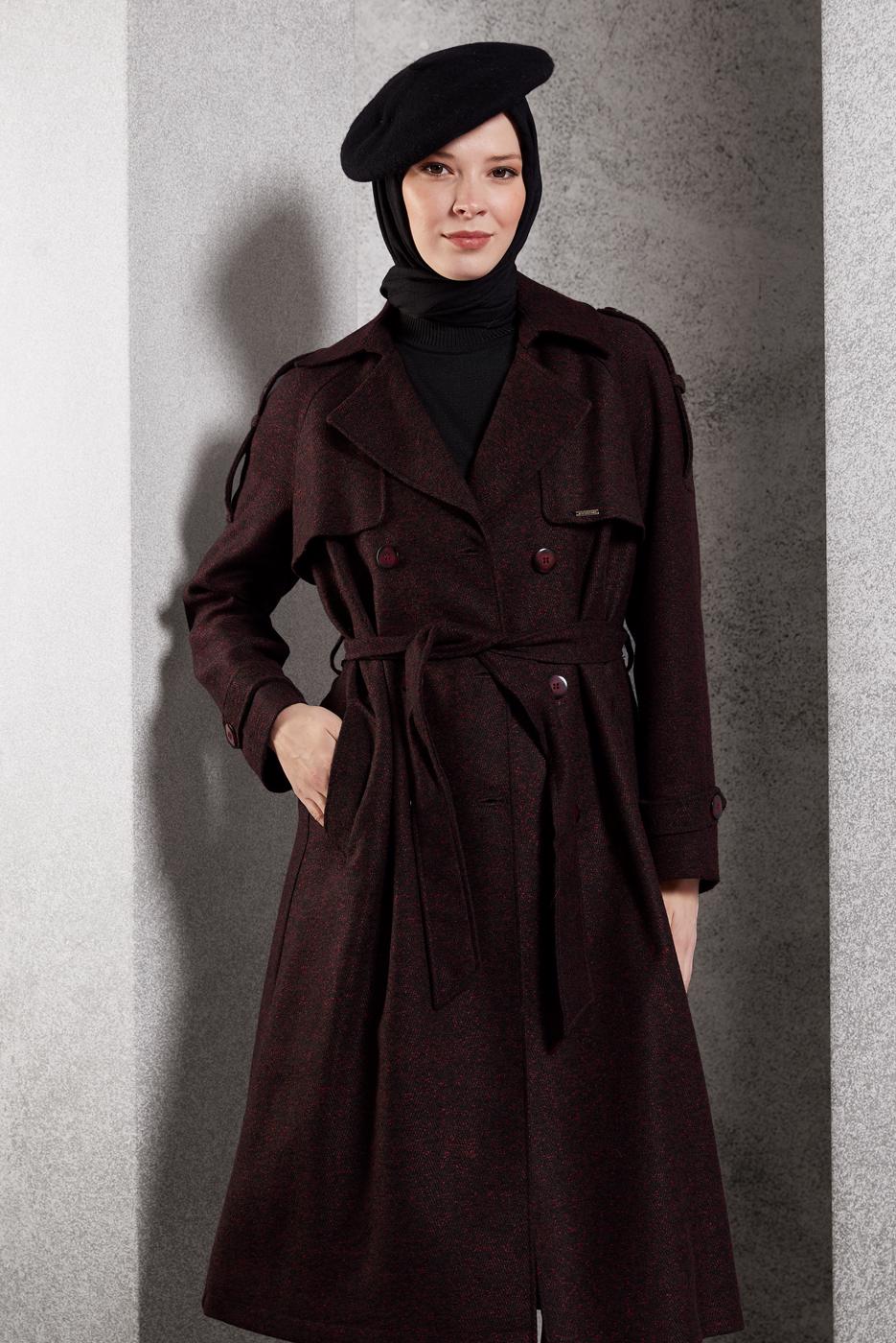 Hijab clothing BLACK ALVINA BELTED COAT T 90474-1