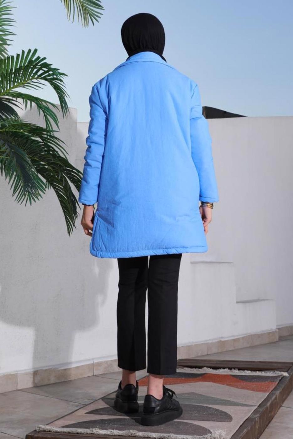 Hijab clothing BLUE PUFFER COAT T 118