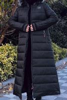 Tesettür giyim SİYAH KAPÜŞONU KÜRKLÜ CEPLİ KABAN T 807