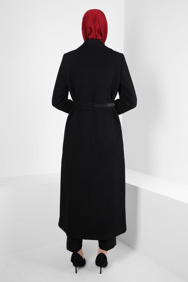 Hijab clothing BLACK T 90408 ALVİNA WİNTER ALMEDA C.MANTO 38/46 TEK42 - TRENDTESETTÜR
