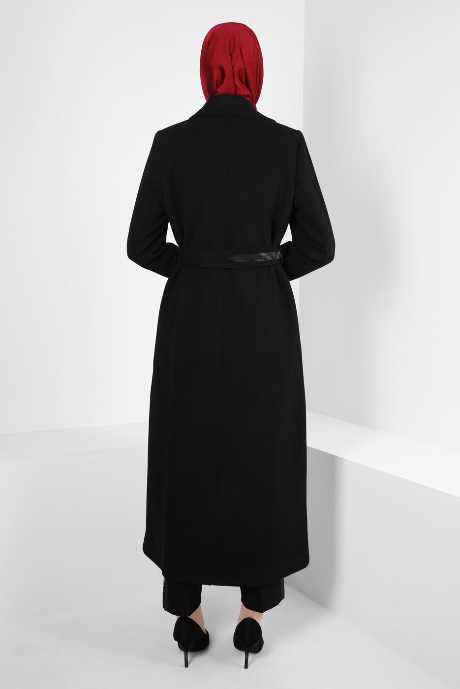 Hijab clothing BLACK T 90408 ALVİNA WİNTER ALMEDA C.MANTO 38/46 TEK42