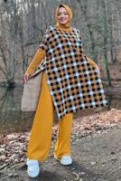 Tesettür giyim TURUNCU TRİKO PANÇO T 10222