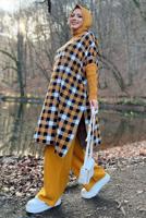 Tesettür giyim TURUNCU TRİKO PANÇO T 10222