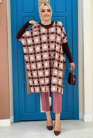 Tesettür giyim KAHVE TRİKO PANÇO T 10222