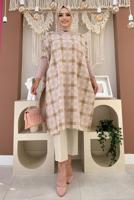 Tesettür giyim PUDRA TRİKO PANÇO T 10222