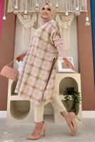 Tesettür giyim PUDRA TRİKO PANÇO T 10222