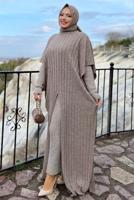 Hijab clothing MINK BAT-WING SLEEVE TURTLENECK KNITWEAR PONCHO T 04222