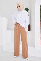 Hijab clothing BEIGE WIDE LEG PANTS T 0402