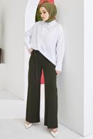 Vêtements hijab KAKI PANTALON LARGE T 0402