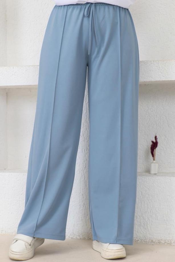 Tesettür giyim MAVİ BOL PAÇA PANTOLON T 2403 - TRENDTESETTÜR