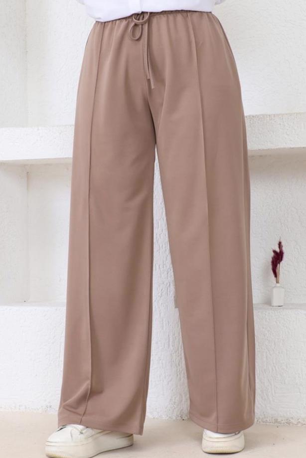 Tesettür giyim VİZON BOL PAÇA PANTOLON T 2403 - TRENDTESETTÜR