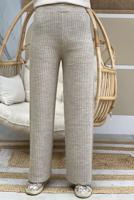 Tesettür giyim VİZON FİTİLLİ TRİKO PANTOLON T 2922