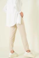 Hijab clothing BEIGE PANTS WITH ELASTIC WAIST T 4266