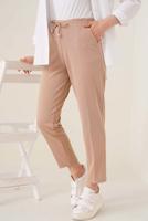 Hijab clothing BROWN PANTS WITH ELASTIC WAIST T 4266
