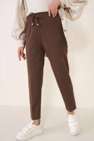 Hijab clothing BROWN PANTS WITH ELASTIC WAIST T 4266