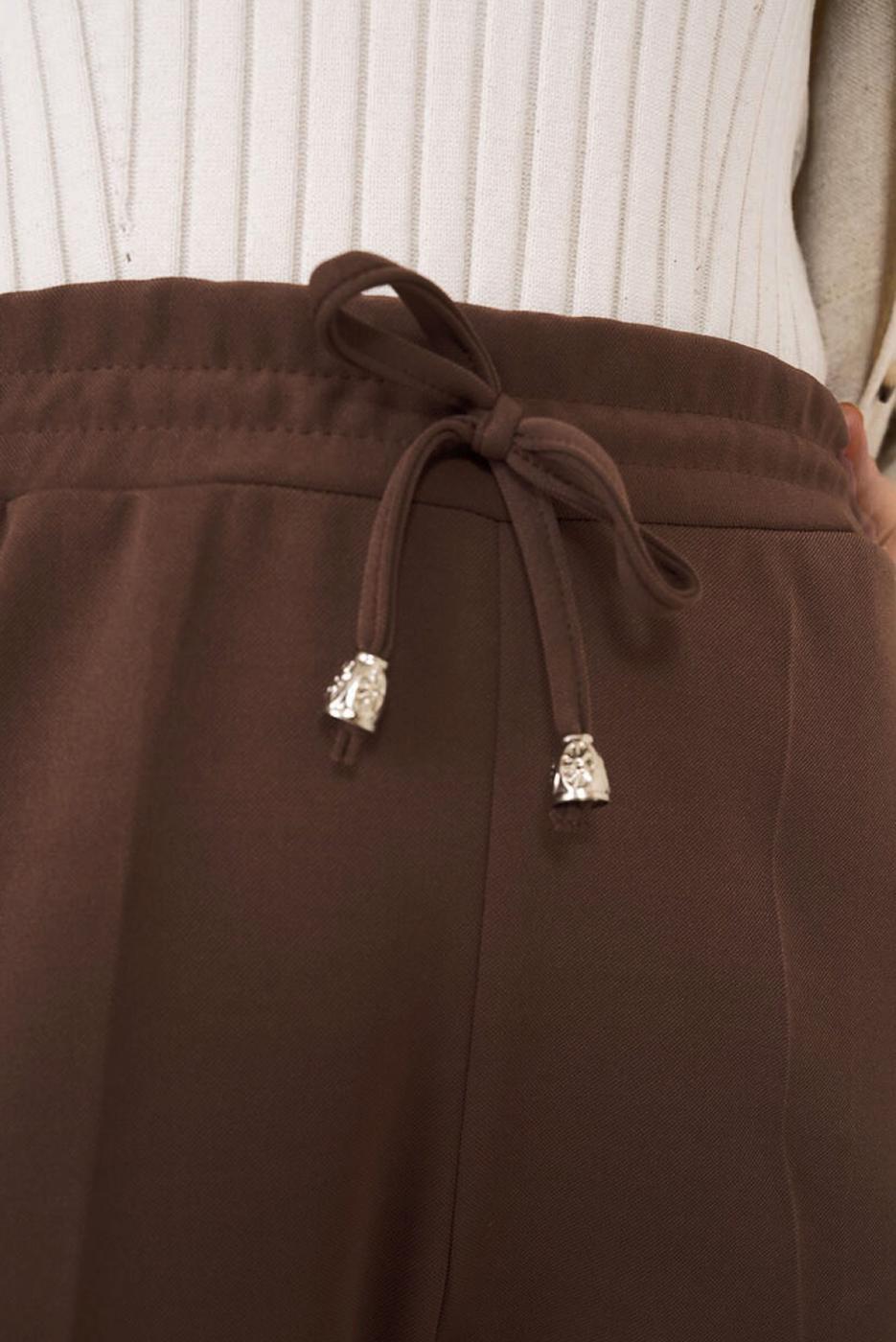 Hijab clothing BROWN PANTS WITH ELASTIC WAIST T 4266