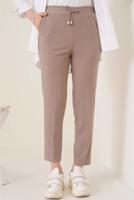 Tesettür giyim VİZON BELİ LASTİKLİ PANTOLON T 4266