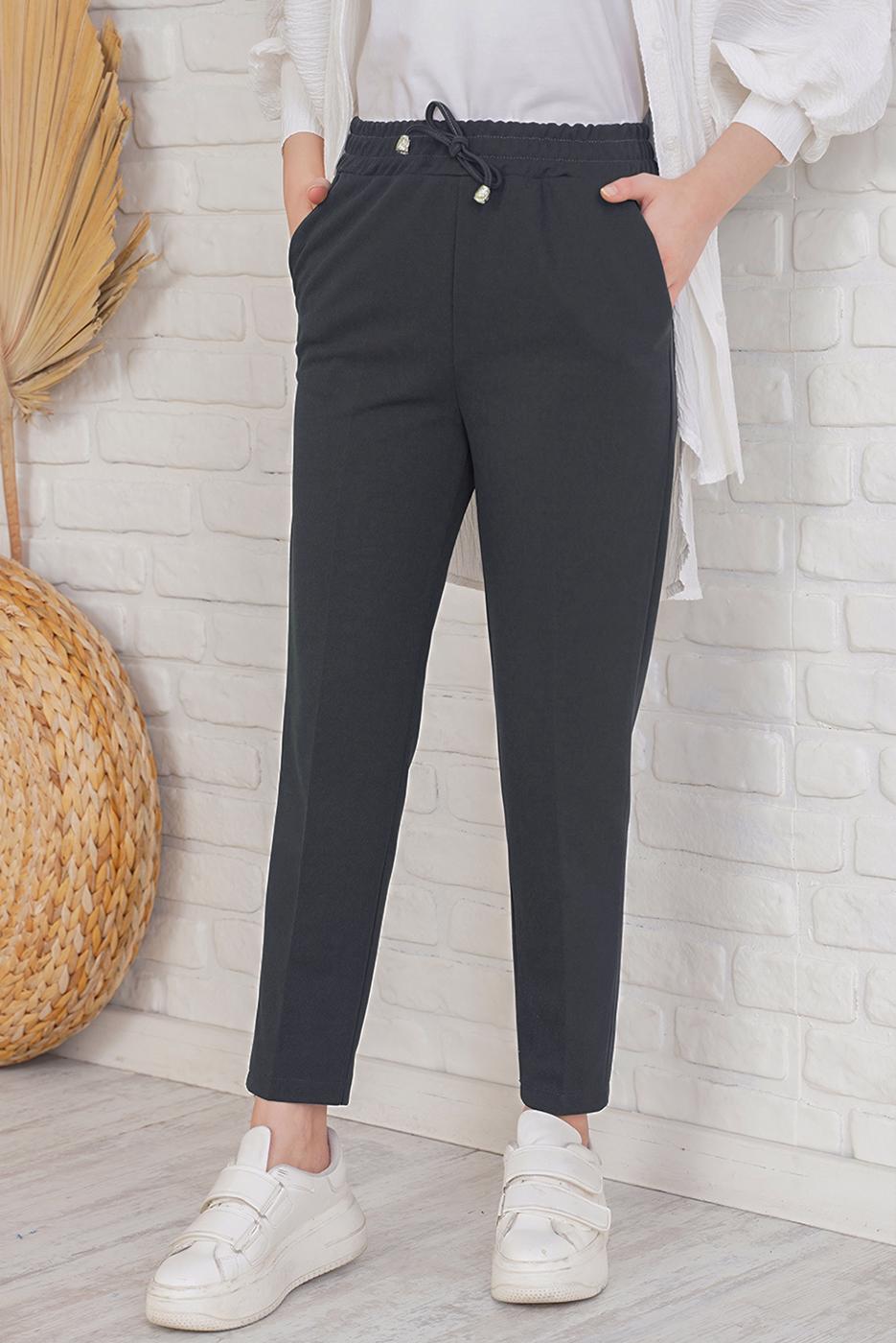 Hijab clothing GREY PANTS WITH ELASTIC WAIST T 4266