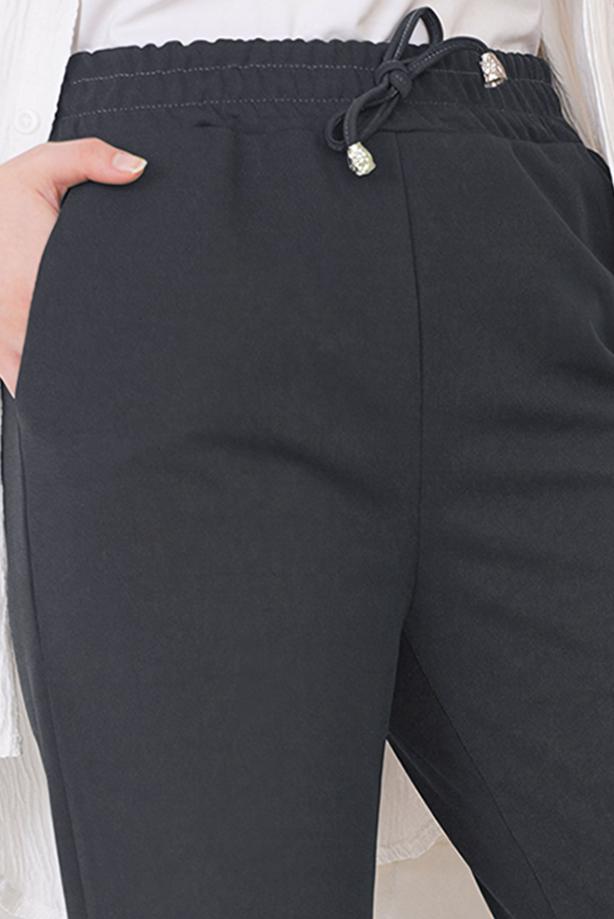 Hijab clothing GREY PANTS WITH ELASTIC WAIST T 4266 - TRENDTESETTÜR