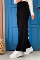 Tesettür giyim SİYAH GENİŞ PAÇA TRİKO PANTOLON T 63222