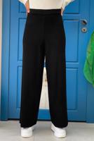 Tesettür giyim SİYAH GENİŞ PAÇA TRİKO PANTOLON T 63222