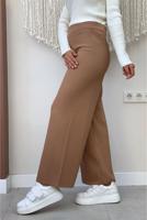 Tesettür giyim TABA GENİŞ PAÇA TRİKO PANTOLON T 63222