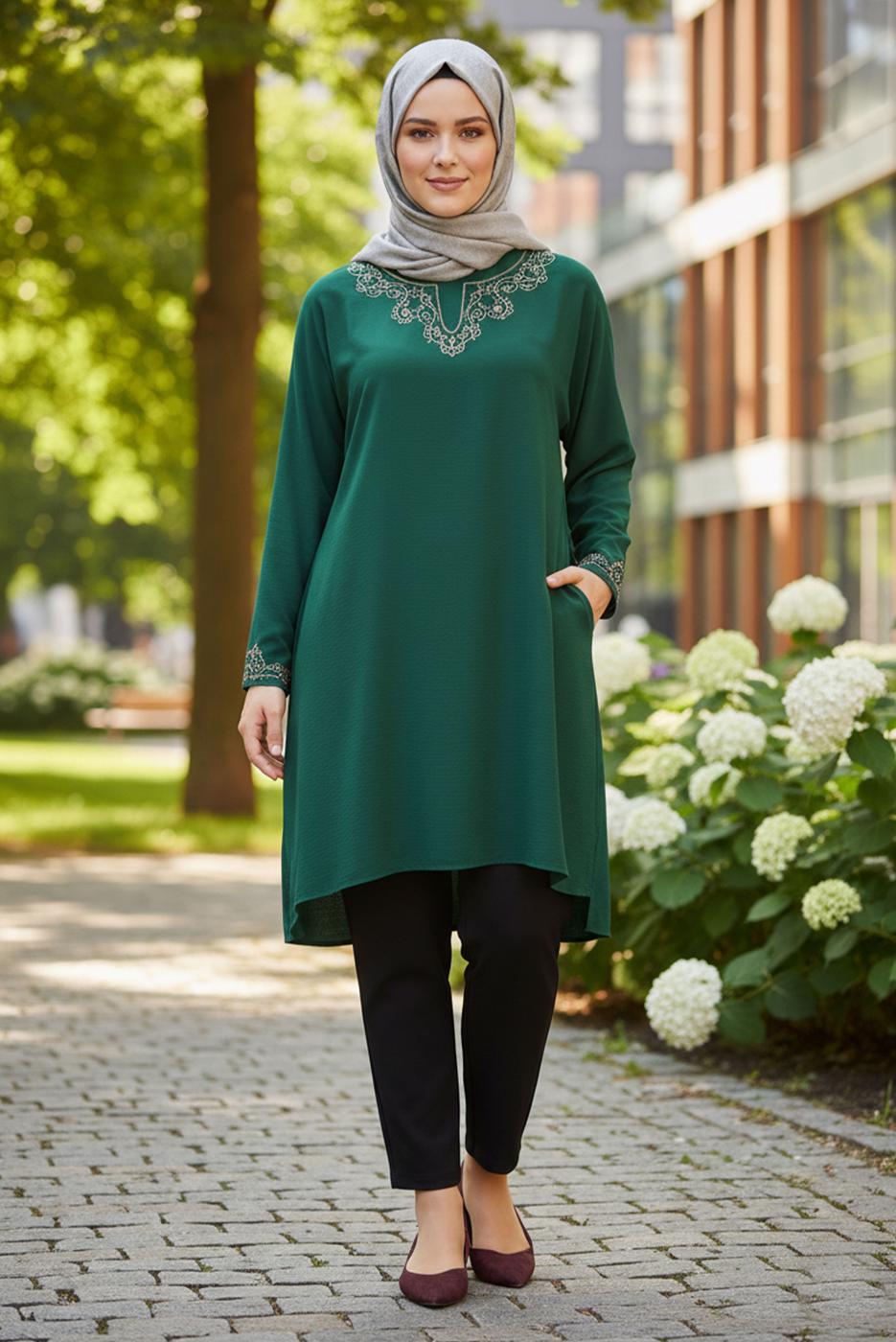 Tesettür giyim SİYAH ALVİNA BÜYÜK BEDEN PANTOLON T 70611