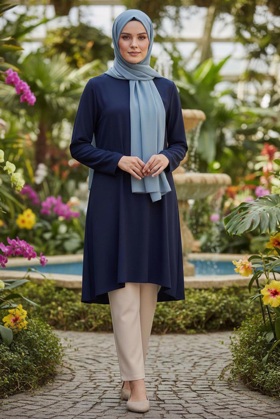 Tesettür giyim BEJ ALVİNA BÜYÜK BEDEN PANTOLON T 70611