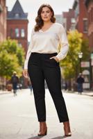 Tesettür giyim SİYAH ALVİNA BÜYÜK BEDEN PANTOLON T 70615