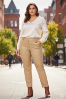 Tesettür giyim KAHVE ALVİNA BÜYÜK BEDEN PANTOLON T 70615