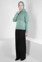 Tesettür giyim SİYAH ALVİNA GENİŞ PAÇA PANTOLON T 70616