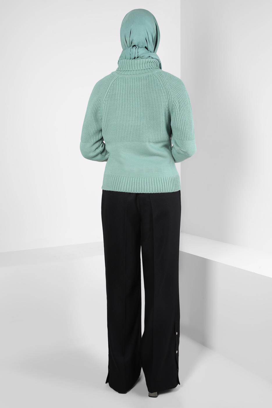 Tesettür giyim SİYAH ALVİNA GENİŞ PAÇA PANTOLON T 70616