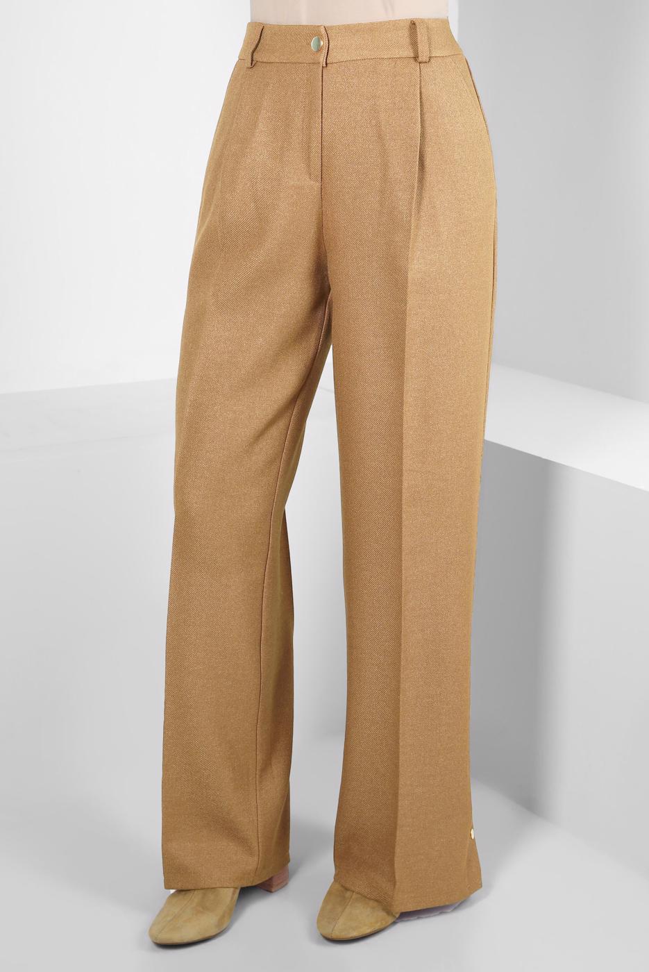 Tesettür giyim KAHVE ALVİNA GENİŞ PAÇA PANTOLON T 70616