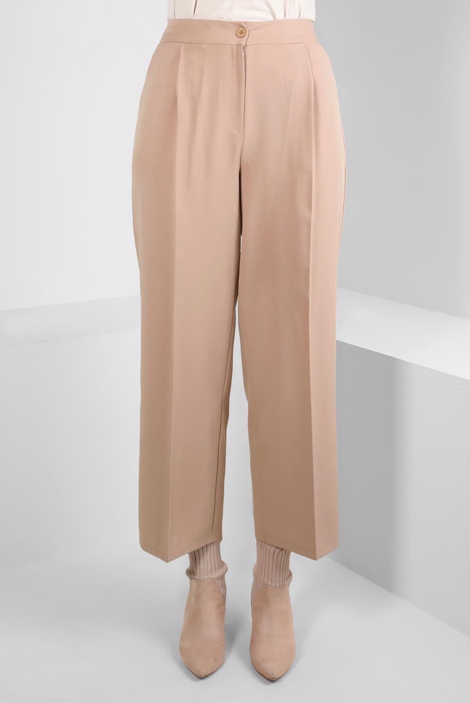 Tesettür giyim BEJ ALVİNA GENİŞ PAÇA PANTOLON T 70620