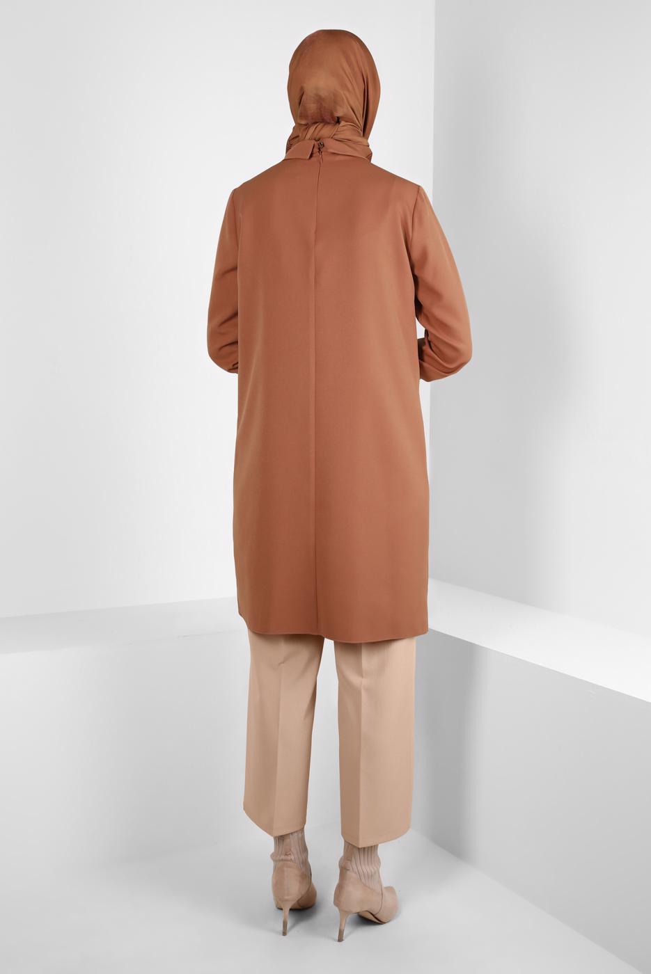 Tesettür giyim BEJ ALVİNA GENİŞ PAÇA PANTOLON T 70620