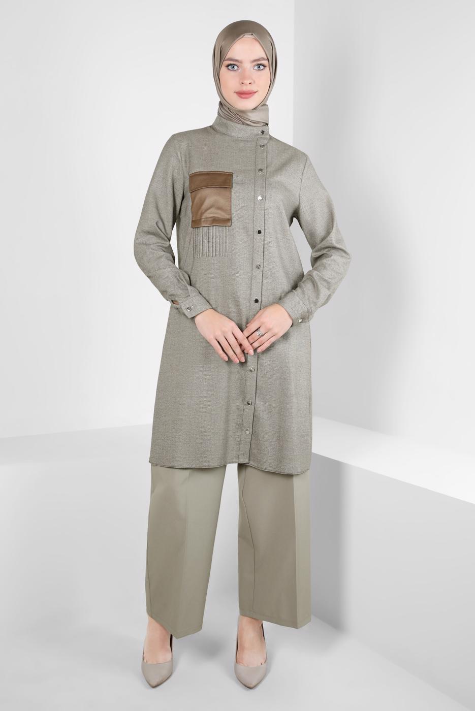 Tesettür giyim KUM ALVİNA GENİŞ PAÇA PANTOLON T 70620