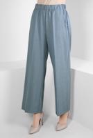 Tesettür giyim MAVİ ALVİNA BELİ LASTİKLİ PANTOLON T 70627