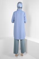Tesettür giyim MAVİ ALVİNA BELİ LASTİKLİ PANTOLON T 70627