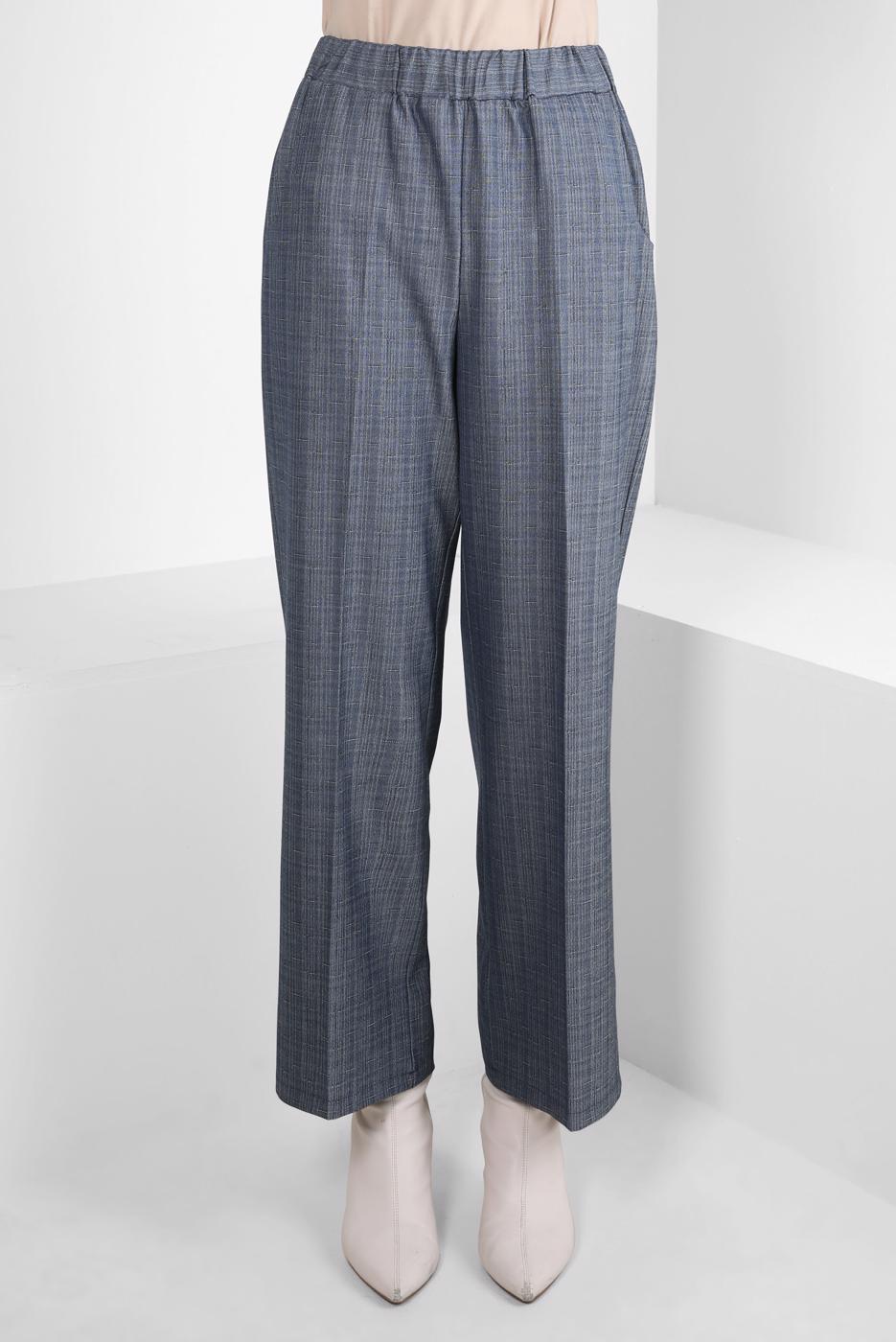 Tesettür giyim LACİVERT ALVİNA BELİ LASTİKLİ PANTOLON T 70627