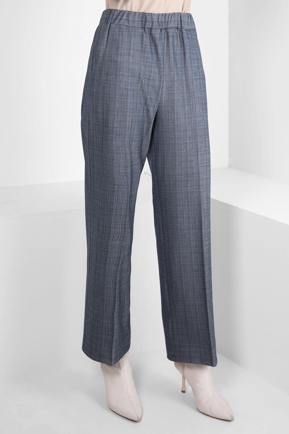 Tesettür giyim LACİVERT ALVİNA BELİ LASTİKLİ PANTOLON T 70627