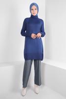 Tesettür giyim LACİVERT ALVİNA BELİ LASTİKLİ PANTOLON T 70627