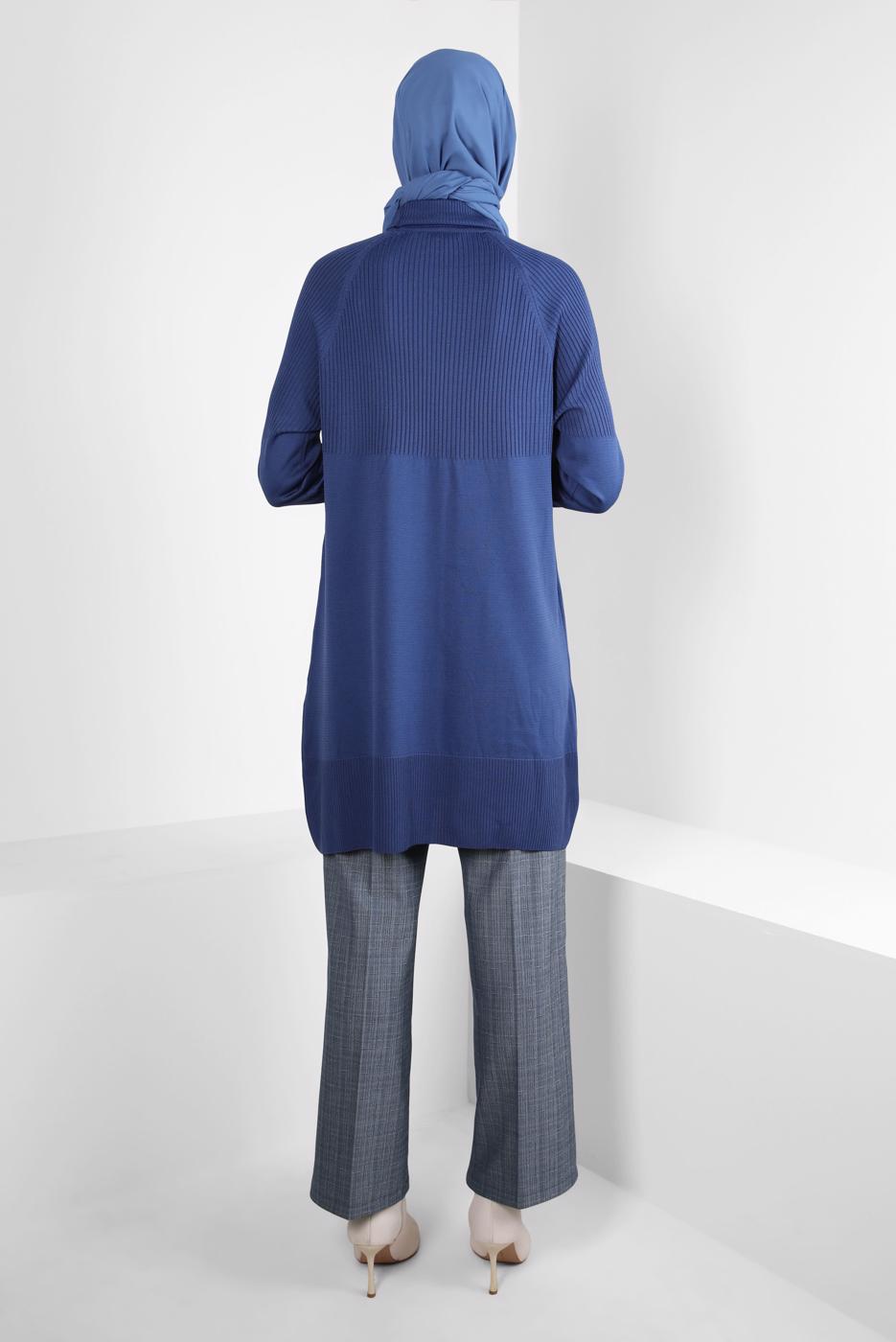 Tesettür giyim LACİVERT ALVİNA BELİ LASTİKLİ PANTOLON T 70627