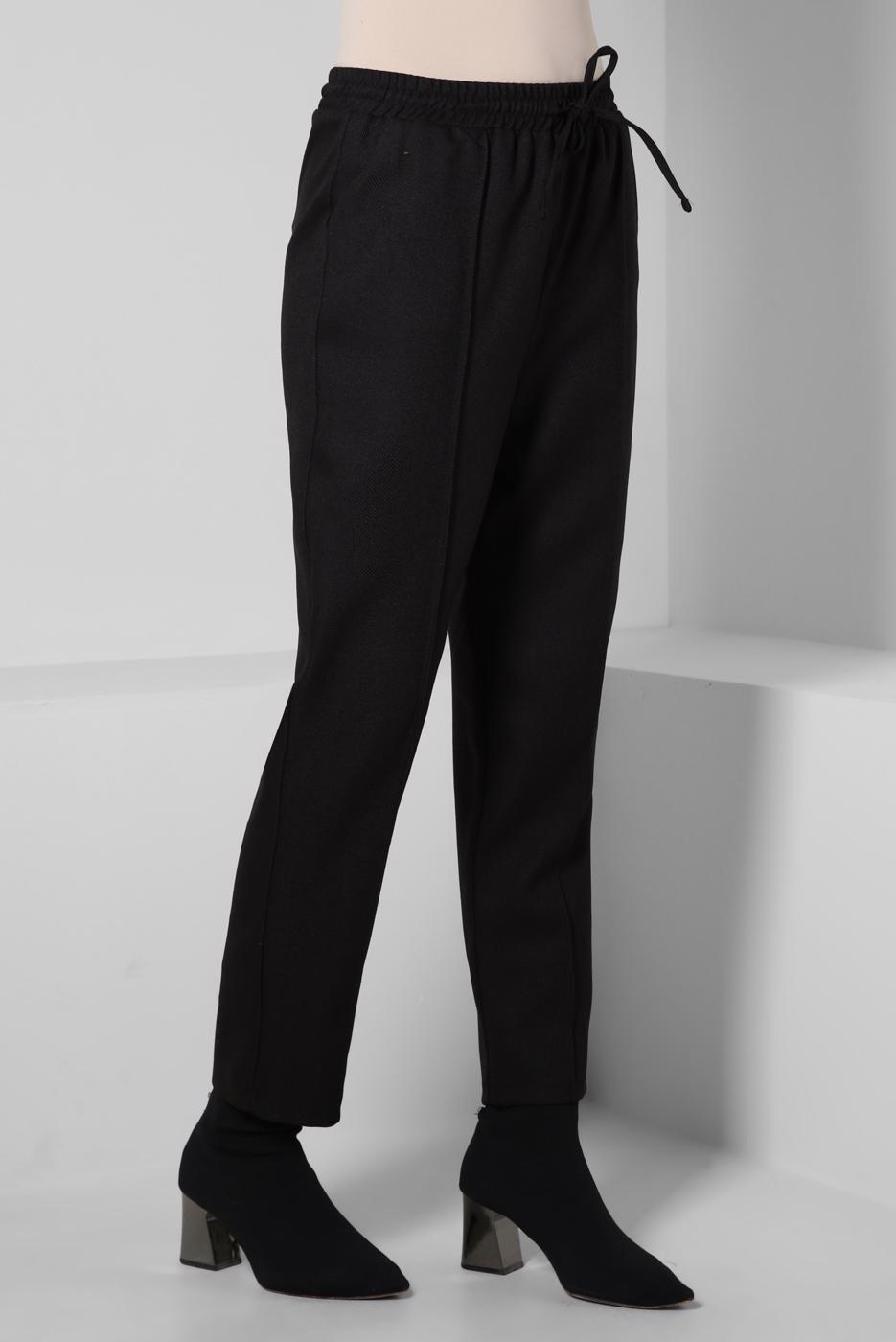 Tesettür giyim SİYAH ALVİNA YÜKSEK BEL PANTOLON T 70628