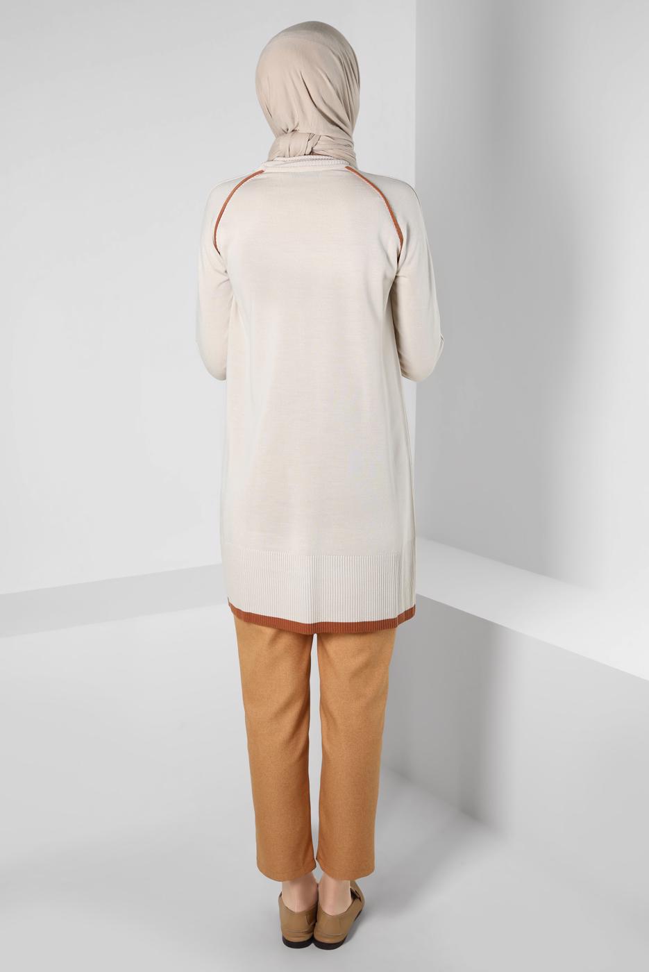 Tesettür giyim TURUNCU ALVİNA YÜKSEK BEL PANTOLON T 70628