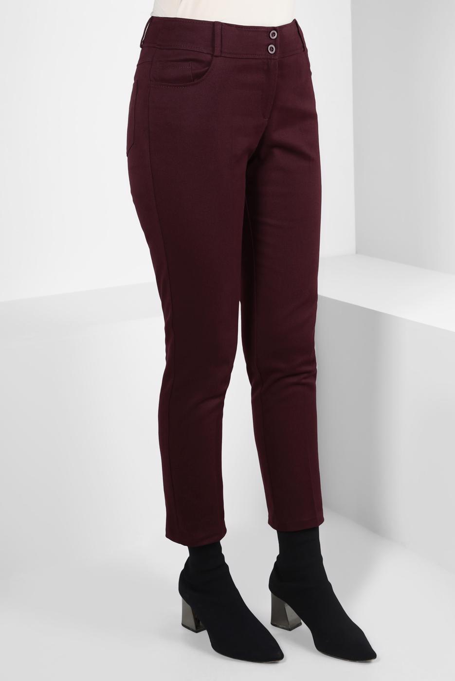 Tesettür giyim BORDO ALVİNA DAR PAÇA PANTOLON T 70631