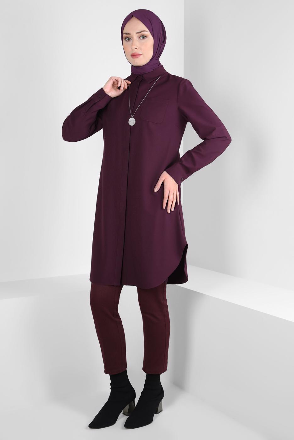 Tesettür giyim BORDO ALVİNA DAR PAÇA PANTOLON T 70631