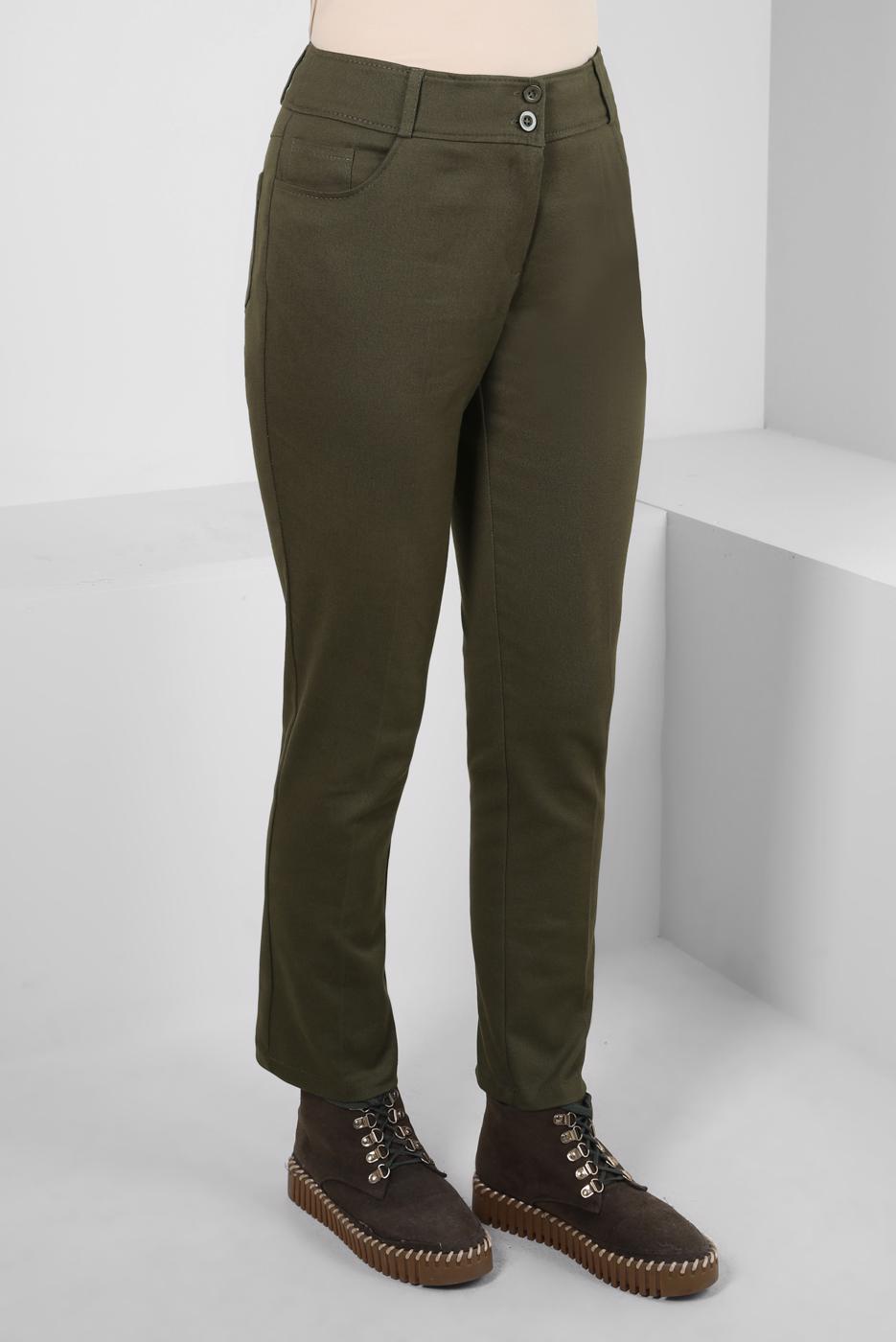 Tesettür giyim HAKİ ALVİNA DAR PAÇA PANTOLON T 70631