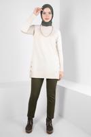 Tesettür giyim HAKİ ALVİNA DAR PAÇA PANTOLON T 70631