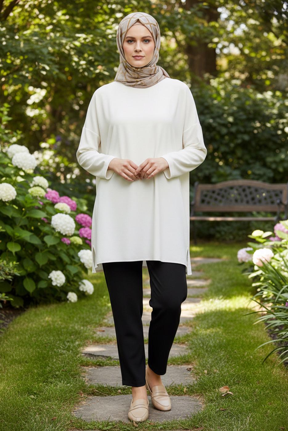 Tesettür giyim SİYAH ALVİNA BÜYÜK BEDEN PANTOLON T 70639