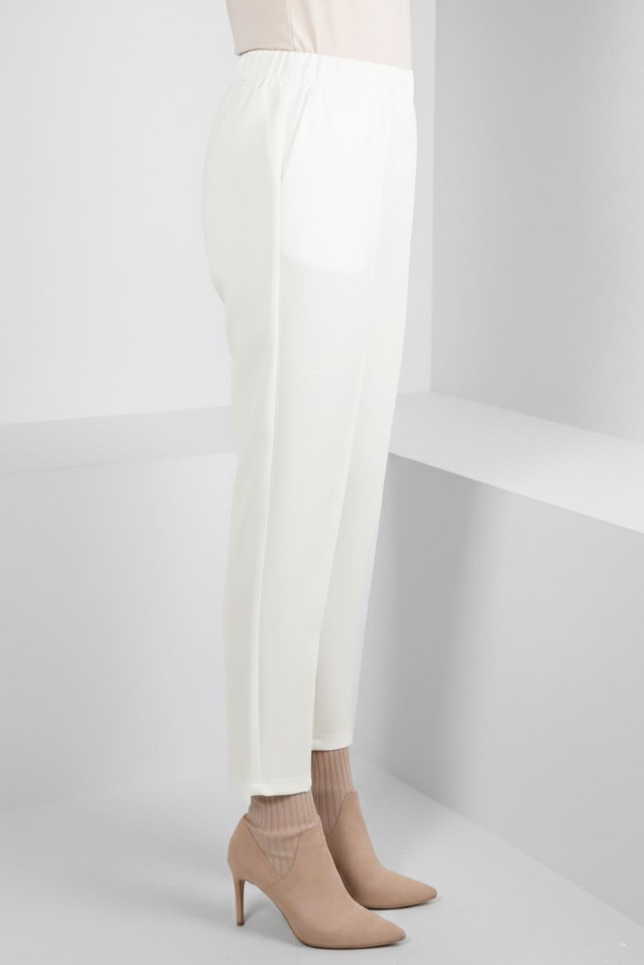 Tesettür giyim KREM ALVİNA BELİ LASTİKLİ PANTOLON T 70640